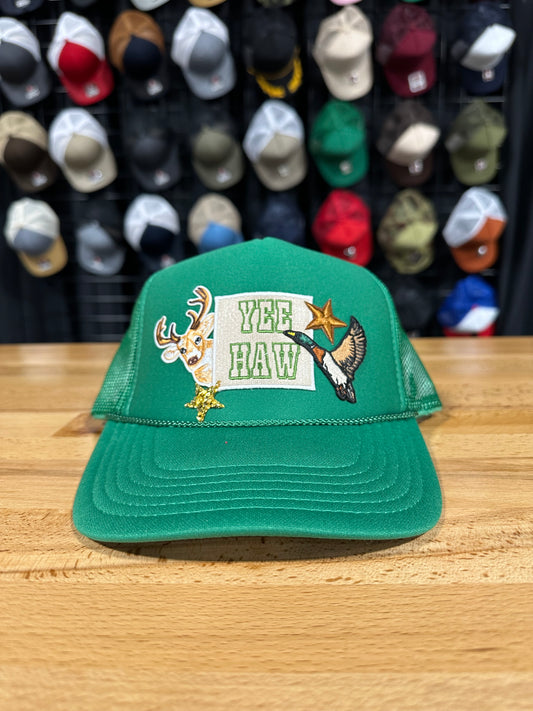 Green YeeHaw Patch Hat