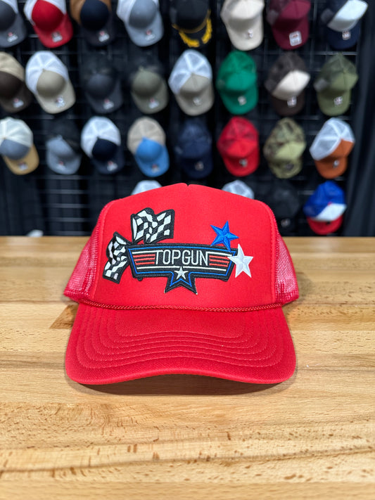 Red TopGun Patch Hat