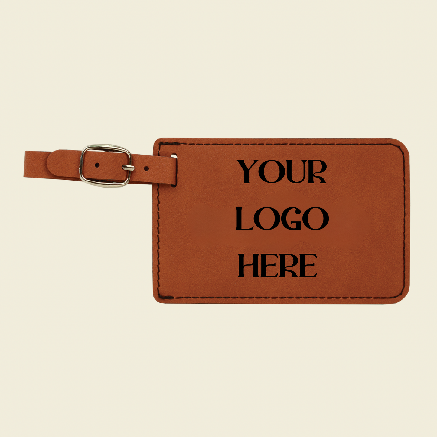 Leatherette Luggage Tag - Rawhide