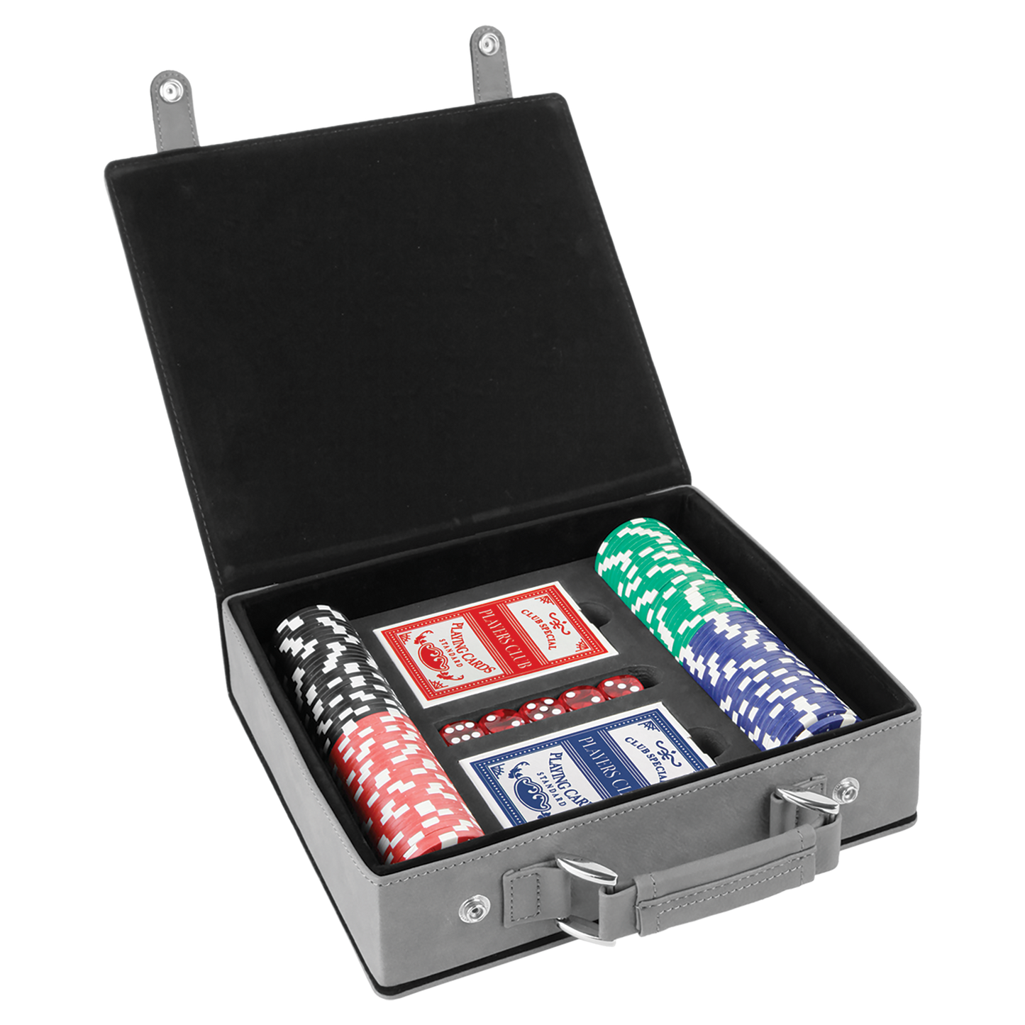 Engraved Poker Set - Gray